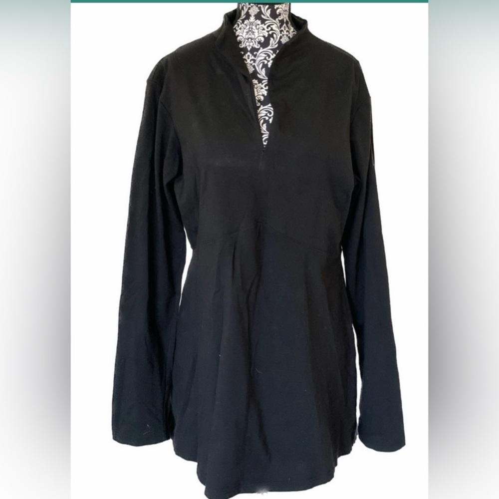 FIG Voyage Black Travel Tunic Top | XL |Made in Canada | Long Sleeve